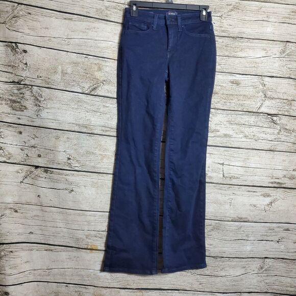 NYDJ Jeans Womens Dark Blue Denim Pants Barbara Bootcut Size 00P - Picture 1 of 8